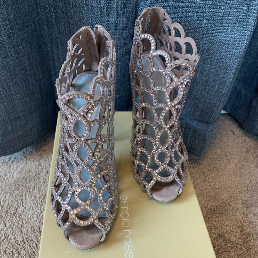 Sergio Rossi Swarovski Crystal Cage Heels